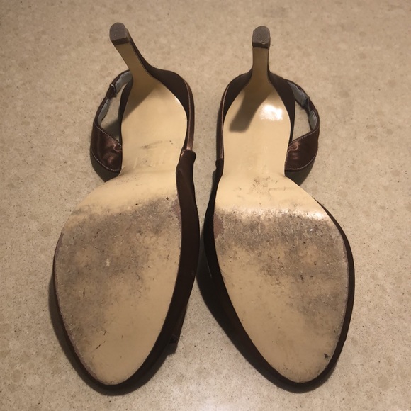 Lela Rose Unforgettable Moments Brown Satin Sandals - Picture 5 of 12